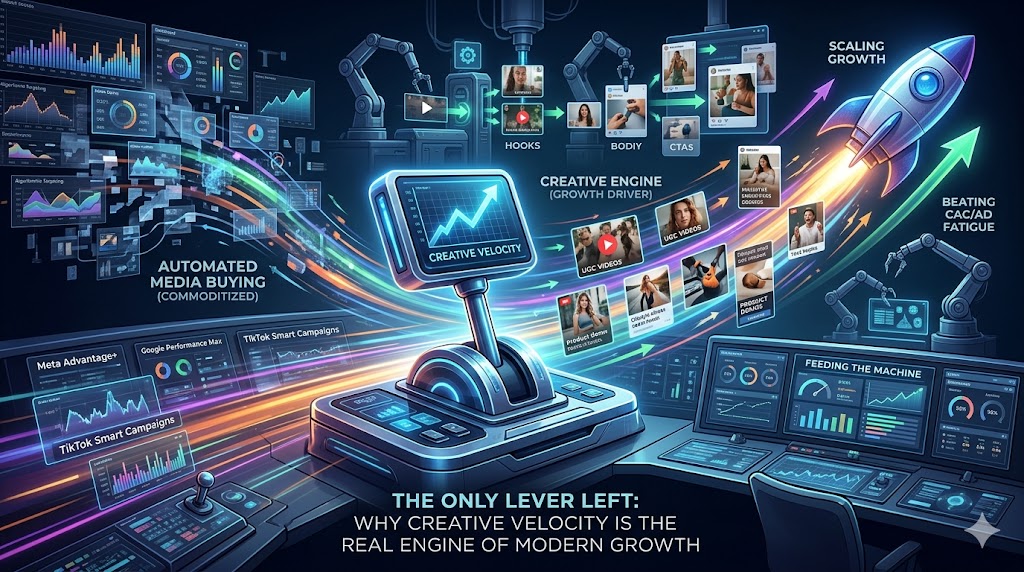"Creative Velocity," "Meta," "Google Ads," and "Modular," which are central to your blog's topic.