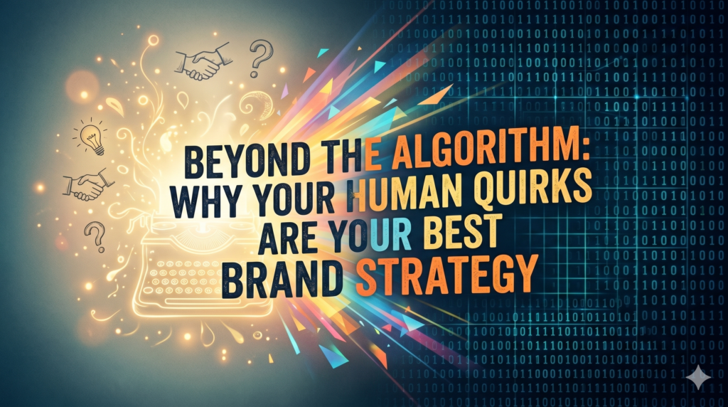 An infographic about how human nature and quirks can be used to improve brand strategy, titled "Beyond the Algorithm: